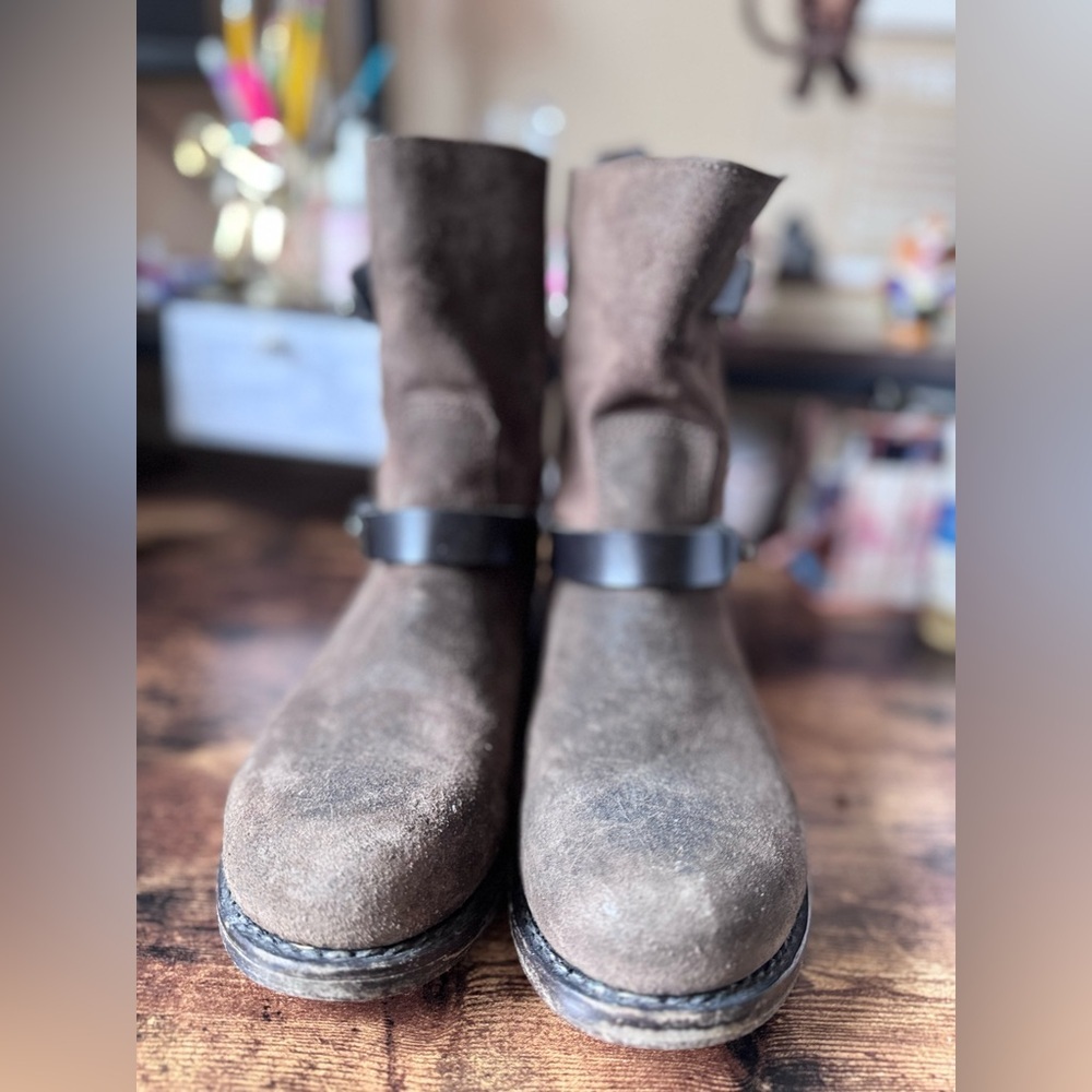 rag & bone brown Suede Moto Boots - Handmade Goodyear Welt - Sz 38 - Picture 7 of 11